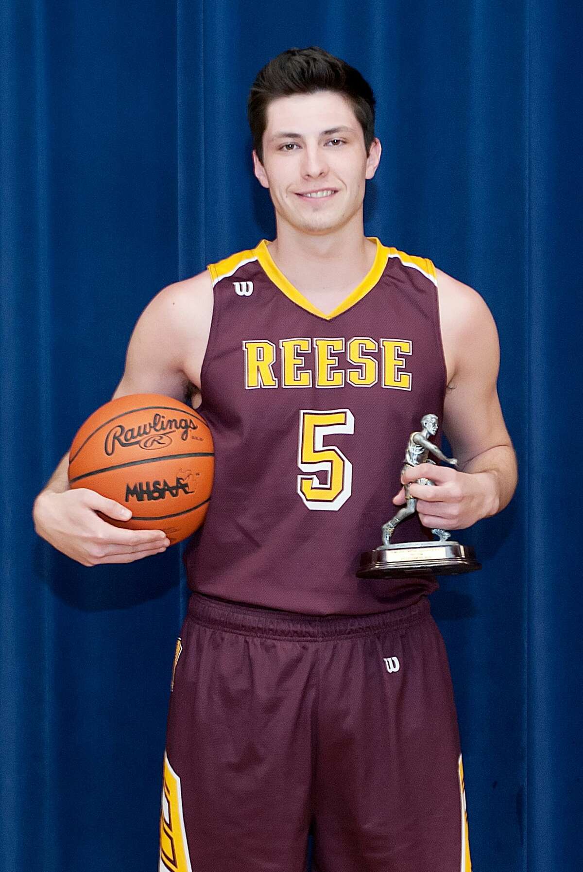 Name: Kyle Stockmeyer (Player of the Year)  Team: Reese Pos: Forward Class: Jr. No. 5 Height: 6-3 PPG: 16.0 Rebounds: 6.0 Steals: 1.15 Assists: 2.0