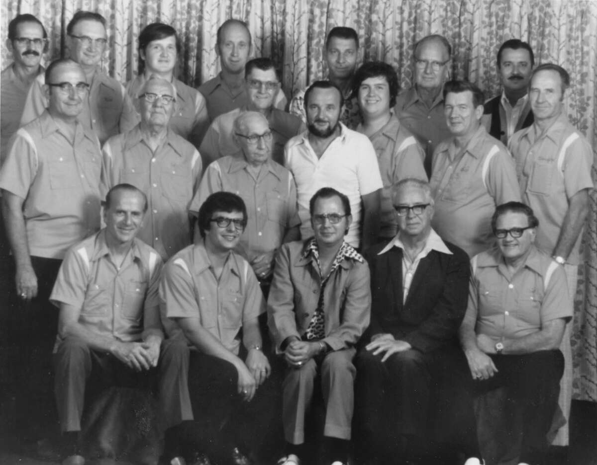 The Glen Carbon Kiwanis Club has been active in the village since 1953. Pictured in this 1970s photo are: Back Row (L to R) Stan Stimac, Bill Rasplica, Mark Sedlacek, Bob Sedlacek, Bud Knight, Glen Seaton, and Larry Kacer. Middle Row: Elroy Well, Ed Schroeder, Tom Shashek, Ray Winterberg, Dave Hammond, John Newman, Bill Newman, and Blandford Smith. Front Row: Clarence Bohm, Ralph Well, Roy Green, Harold Smithson, and Nick Hamilos.