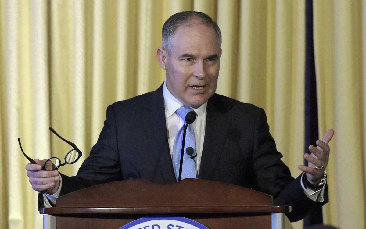 Environmental Protection Agency (EPA) Administrator Scott Pruitt speaks to employees of the EPA in Washington in February.