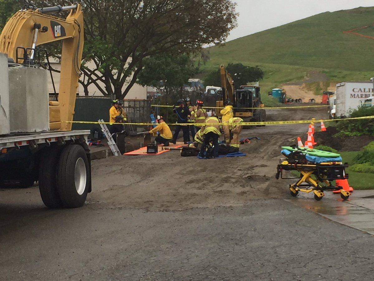 Worker rescued after falling into 6-foot deep trench in San Ramon