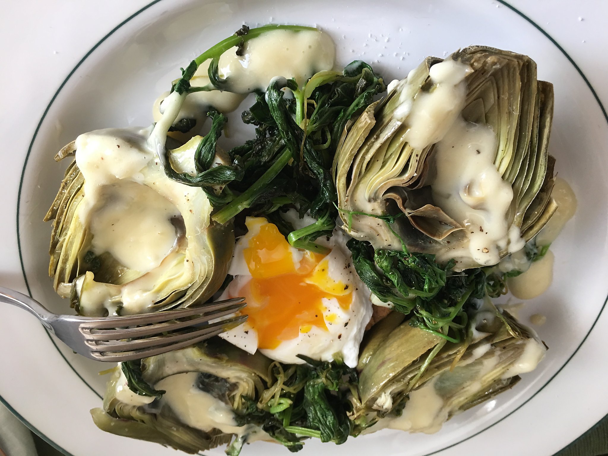 Recipe Lord Stanley’s Artichokes With Poached Eggs