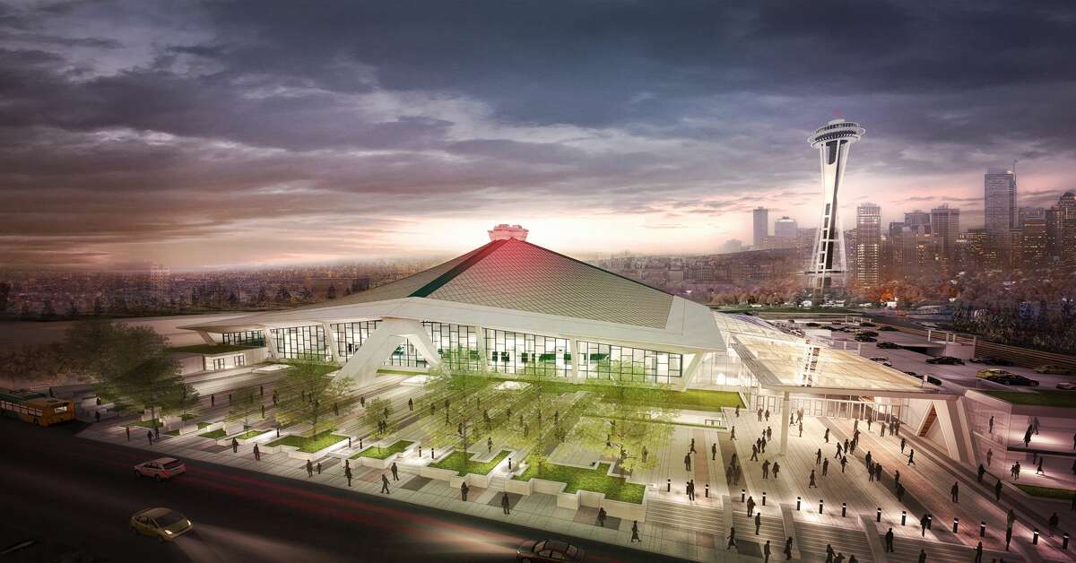 Original renderings from Oak View Group show a renovated KeyArena as part of the company's proposal to Seattle's Office of Economic Development.