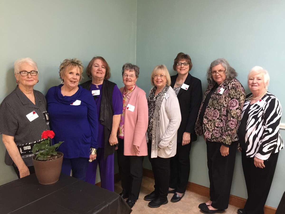 Hale County Extension Education representatives at the District 2 TEEA Spring Conference in Snyder include Carol Williamson (left), Gena Doyle, Nelda VanHoose, Kay Taylor, Susie Starnes, Deana Sageser, Martha Todd and Ann Reilly.