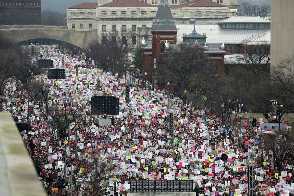 A crowd fills Independence Avenue on Jan. 21 during the Women’s March on Washington. Such unity led many to run for office and transformed weakness into power.