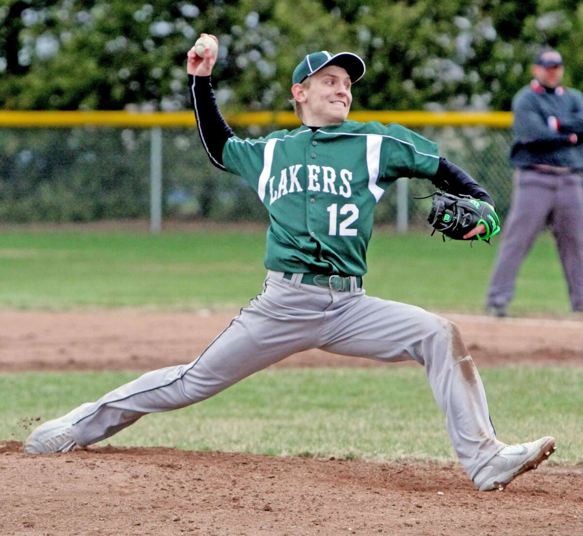   Brennan Wissner pitches for EPBP during a game with Harbor Beach, Tuesday. Under new rules, high school pitchers are limited to a maximum of 105 pitches in a game and then must have three days rest. 