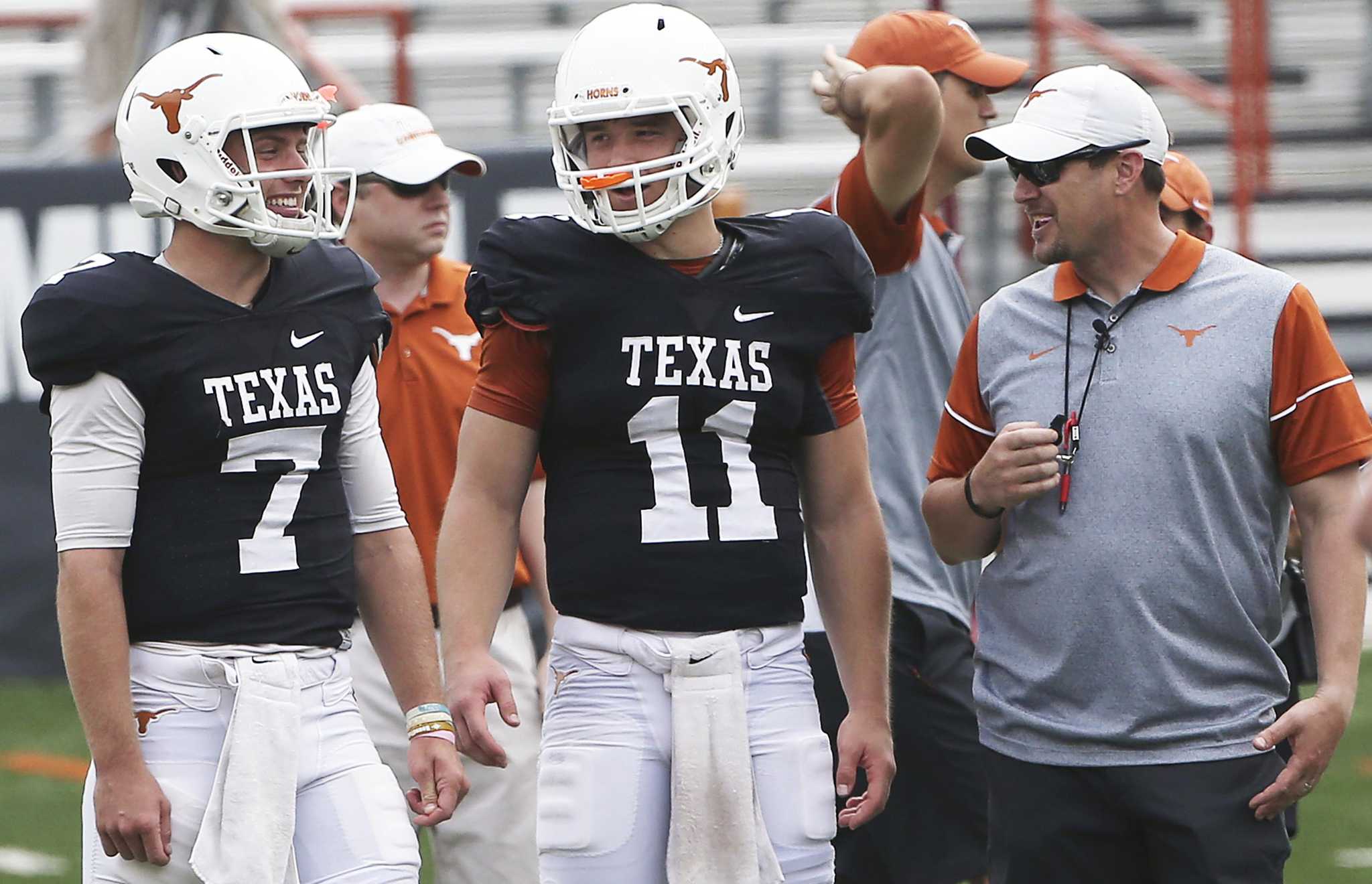 Texas quotable: Tom Herman sensed anxiety in Shane Buechele, revealed what  he told junior QB at halftime