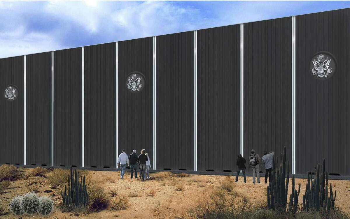 Renderings of border wall from Fort Worth-based Penna Group.