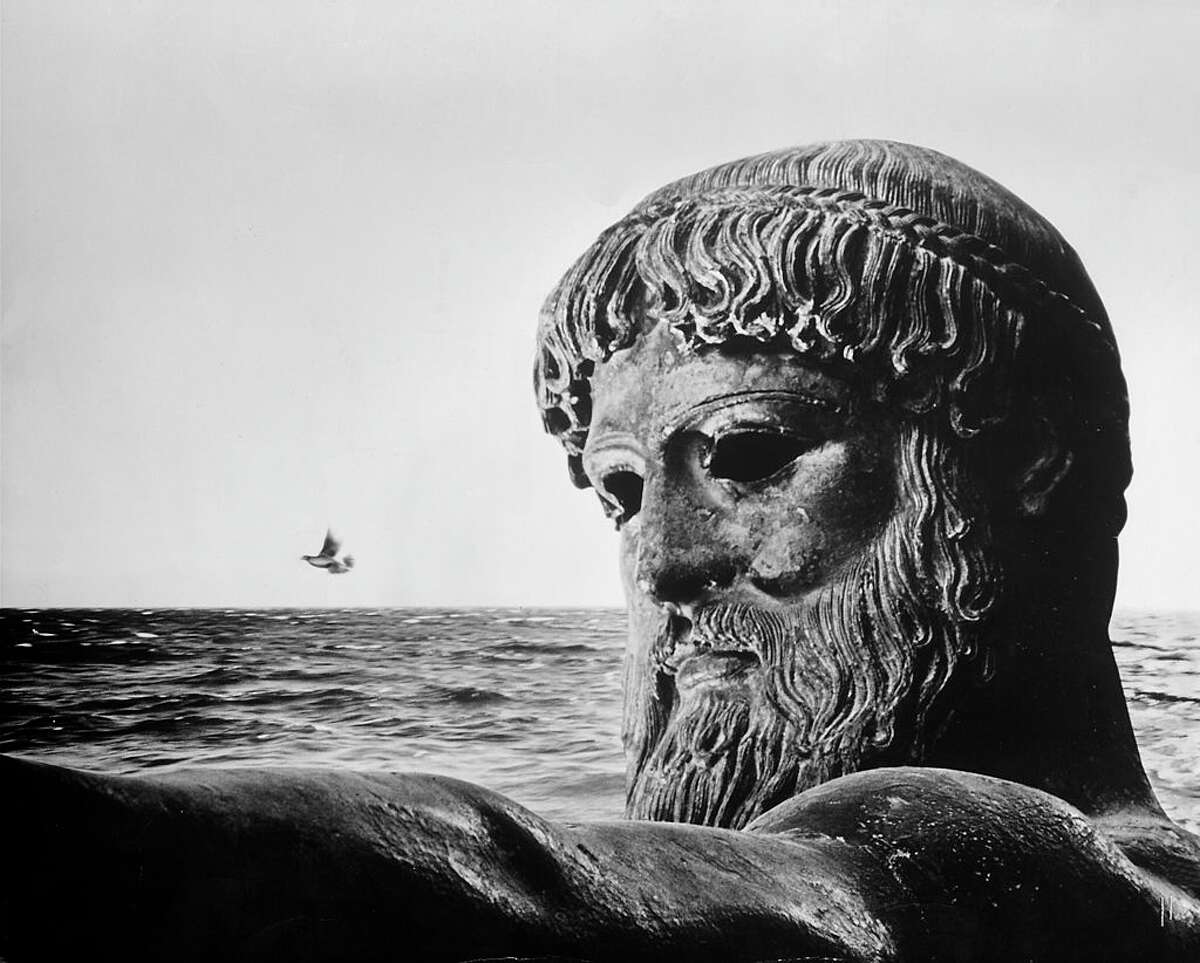Bronze statue of Poseidon, Greek god of the sea. 