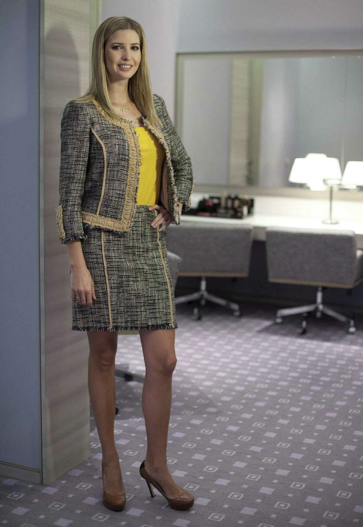 Ivanka Trump models an outfit following a 2015 interview to promote her clothing line. The inspection offers a rare look at the working conditions of the global manufacturing machine that helped make Trump’s fashion brand a multimillion-dollar business. .