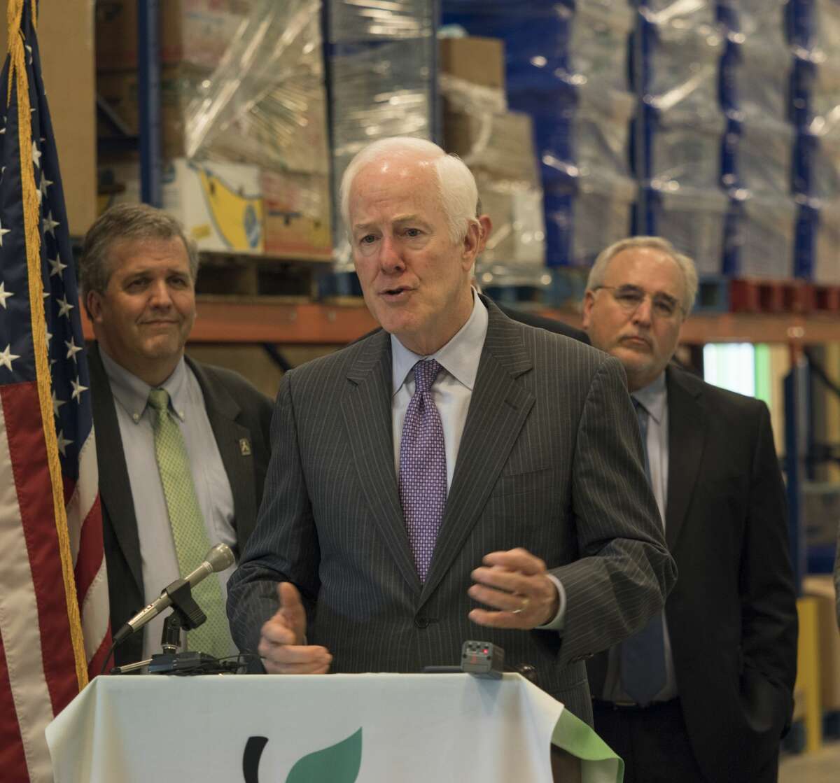 Senator John Cornyn speaks 04-18-17 at the Midland West Texas Food Bank about new legislation to reduce food insecurity and poverty. Tim Fischer/Reporter-Telegram