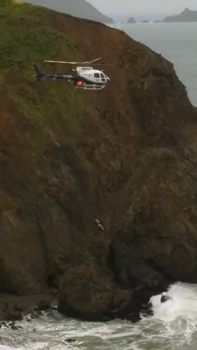 Video Chp Rescues Man Clinging To A Cliff In Pacifica