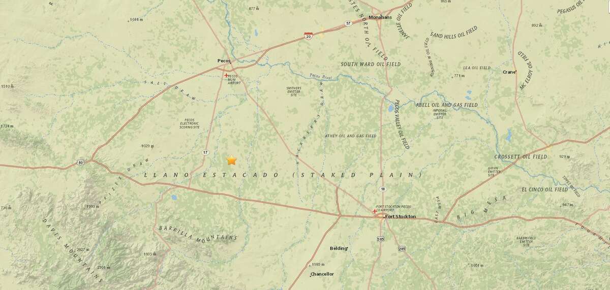 A 2.6 magnitude earthquake took place 36 kilometers south of Pecos, according to the USGS.
