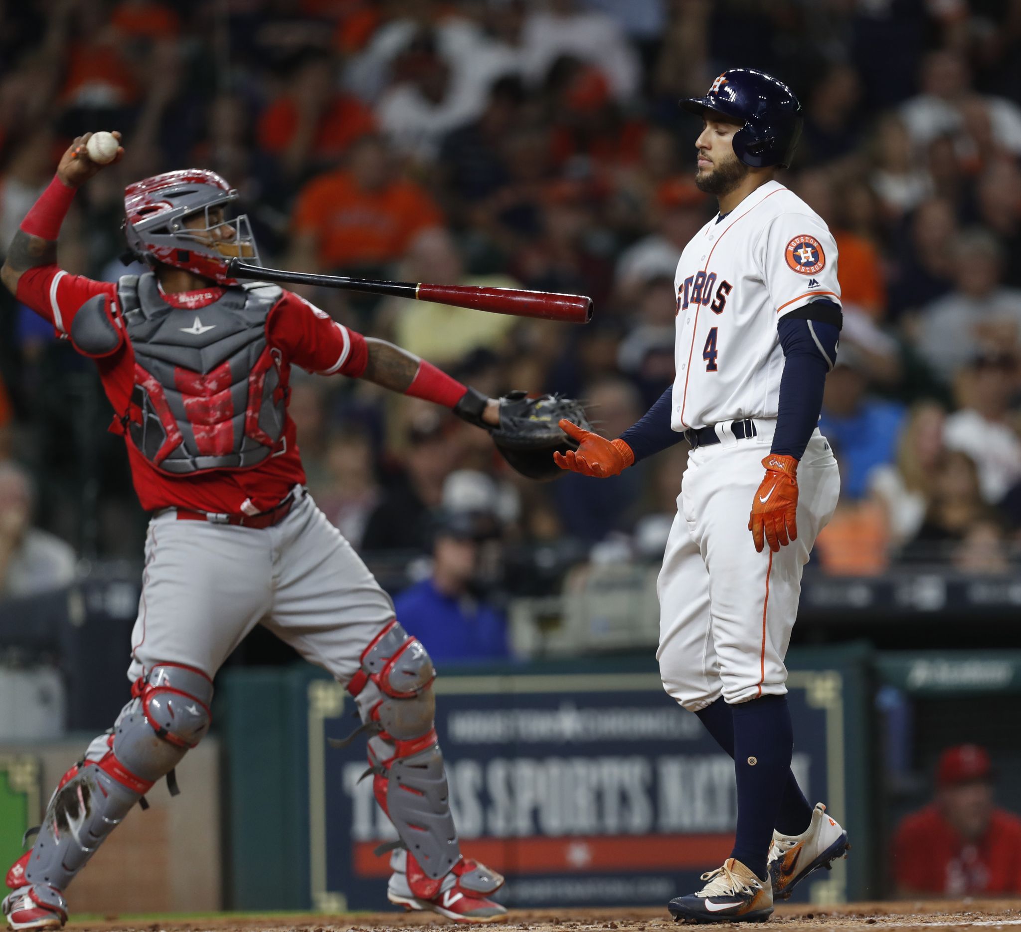 Houston Astros center fielder George Springer's haircut during the