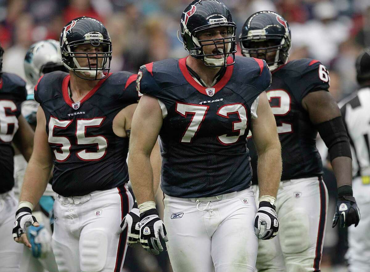 Eric Winston (73) is one of the few success stories for the Texans among the offensive linemen they've drafted in the middle to late rounds.