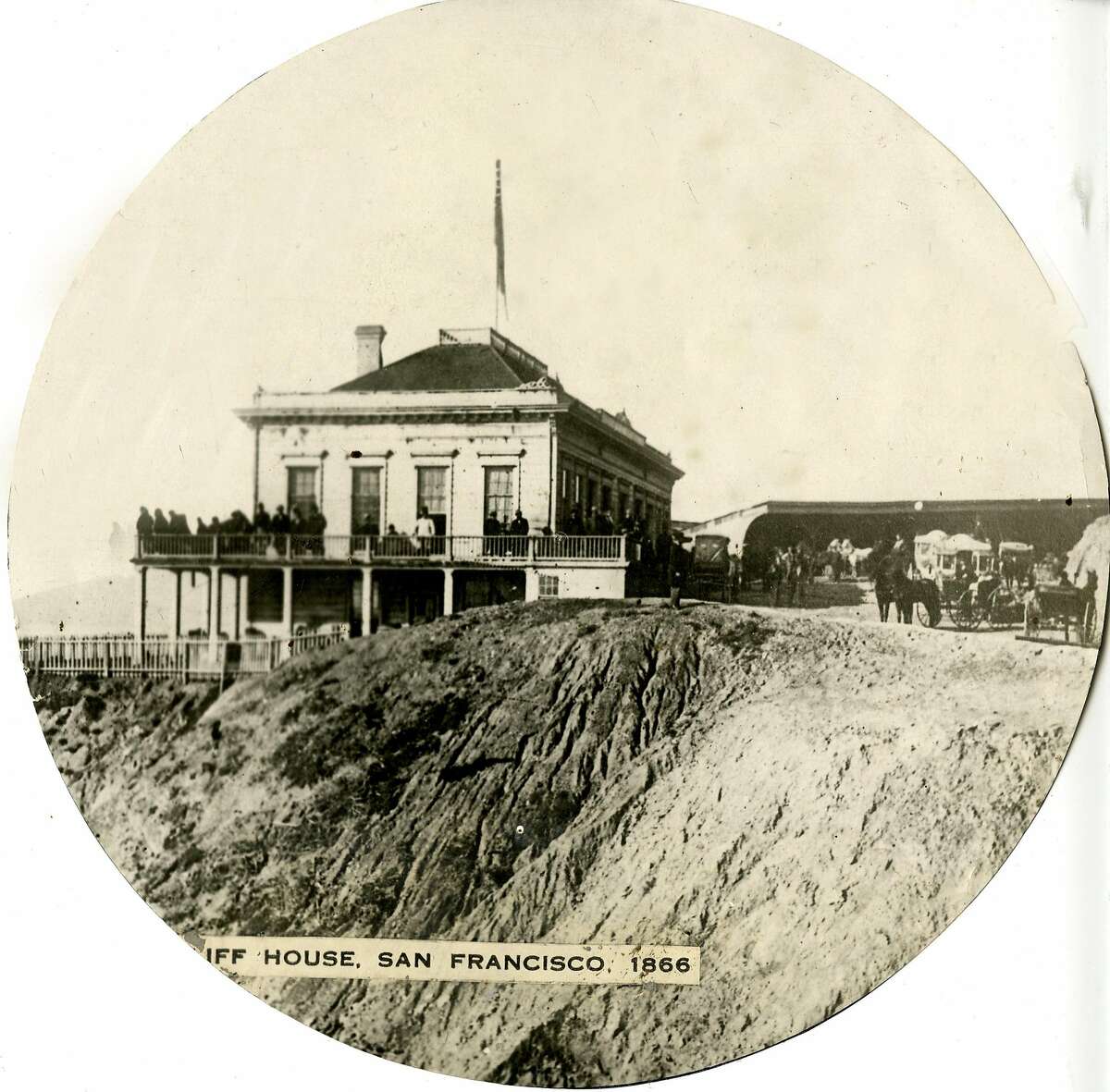 The Cliff House as it appeared in 1866.