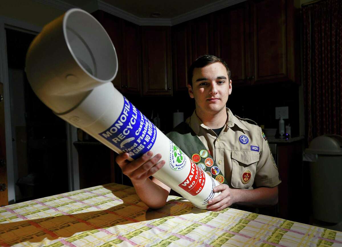 Scout proposes fishing line recycling program in Stamford Harbor