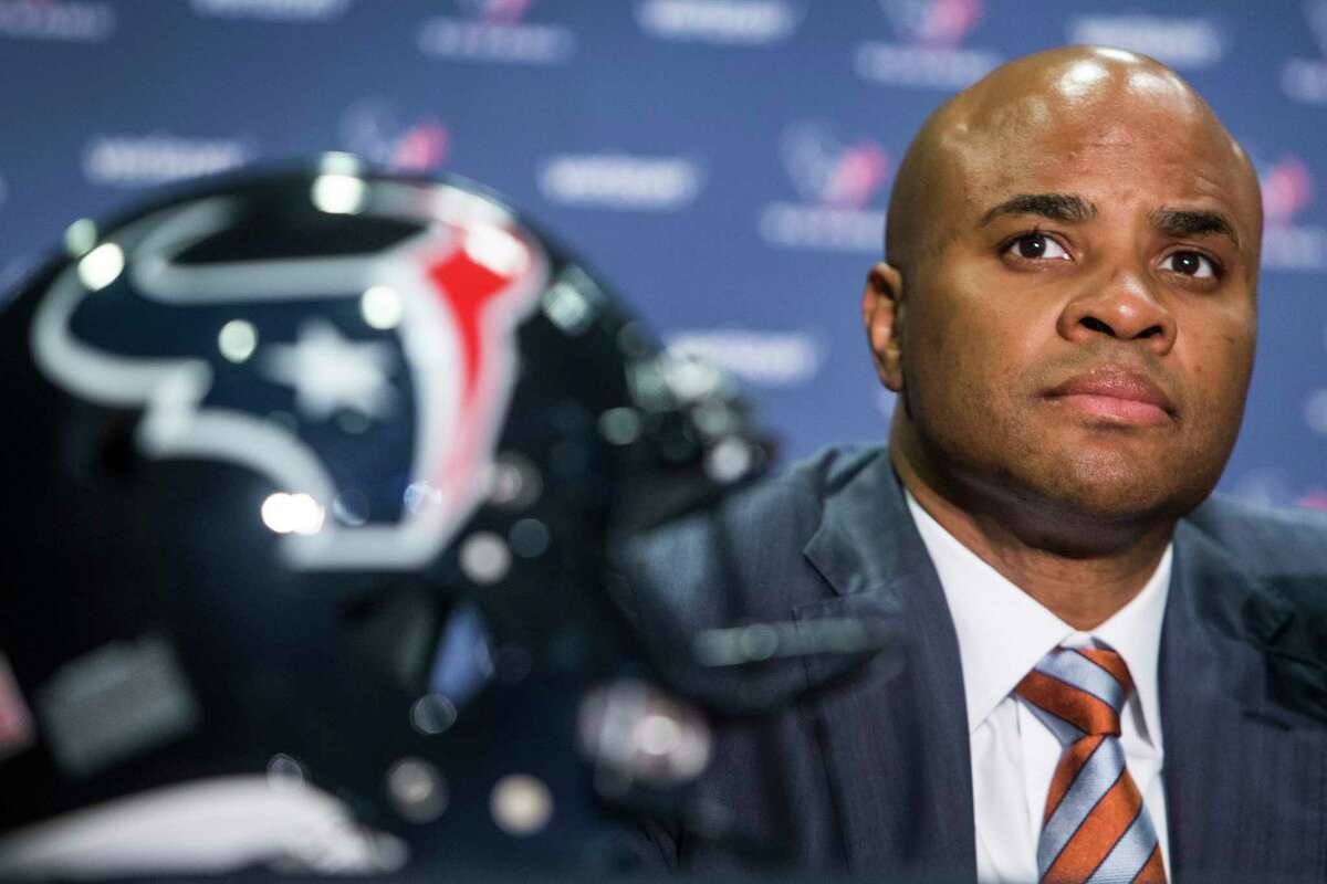General manager Rick Smith says the Texans will add a third quarterback at some point, but he doesn't believe it has to necessarily be through the upcoming draft. ﻿