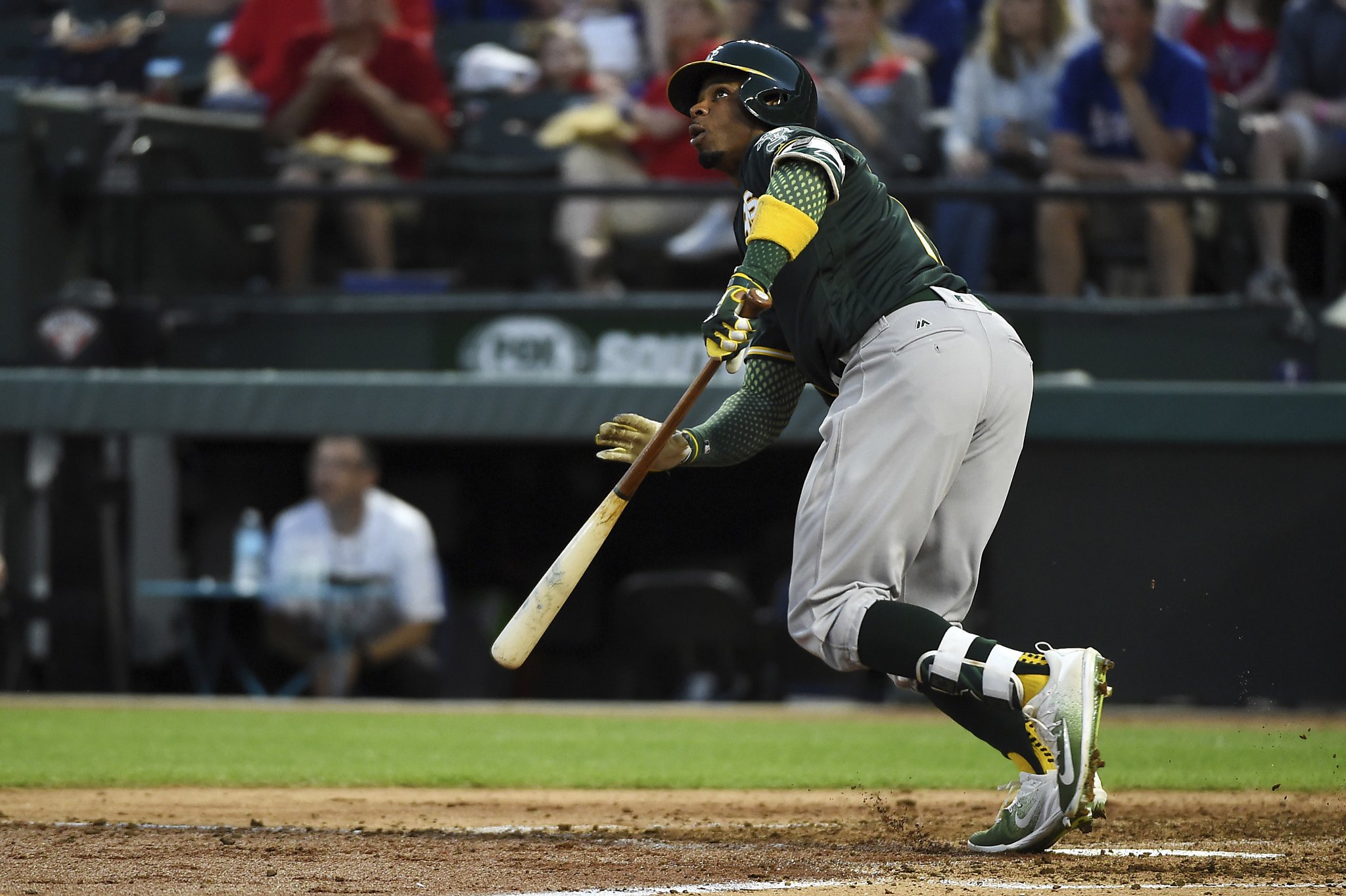 Amid A's power surge, Rajai Davis shows off speed