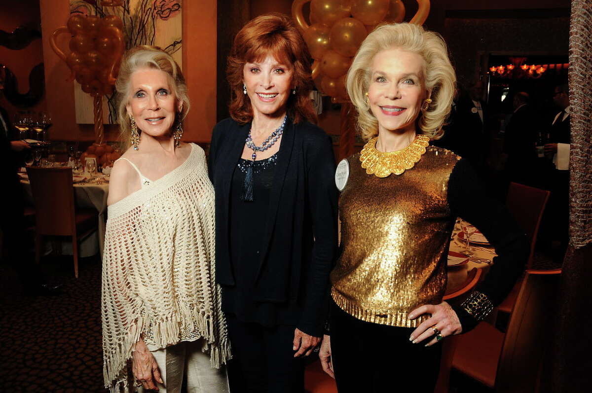 From left: Joan Schnitzer, honoree Stephanie Powers and Lynn Wyatt at the ESCAPE Family Resource Center's annual Celebrity Serve at Tony's Sunday April 23,2017.(Dave Rossman Photo)
