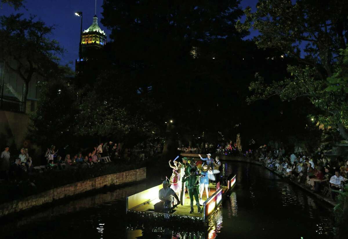 The Children's Bereavement Center of South Texas float "Kaleidoscope of Rainbow" makes its way to the Arneson River Theatre at La Villita during the 2017 Texas Cavaliers River Parade " Kaleidoscope" held Monday April, 24, 2017.