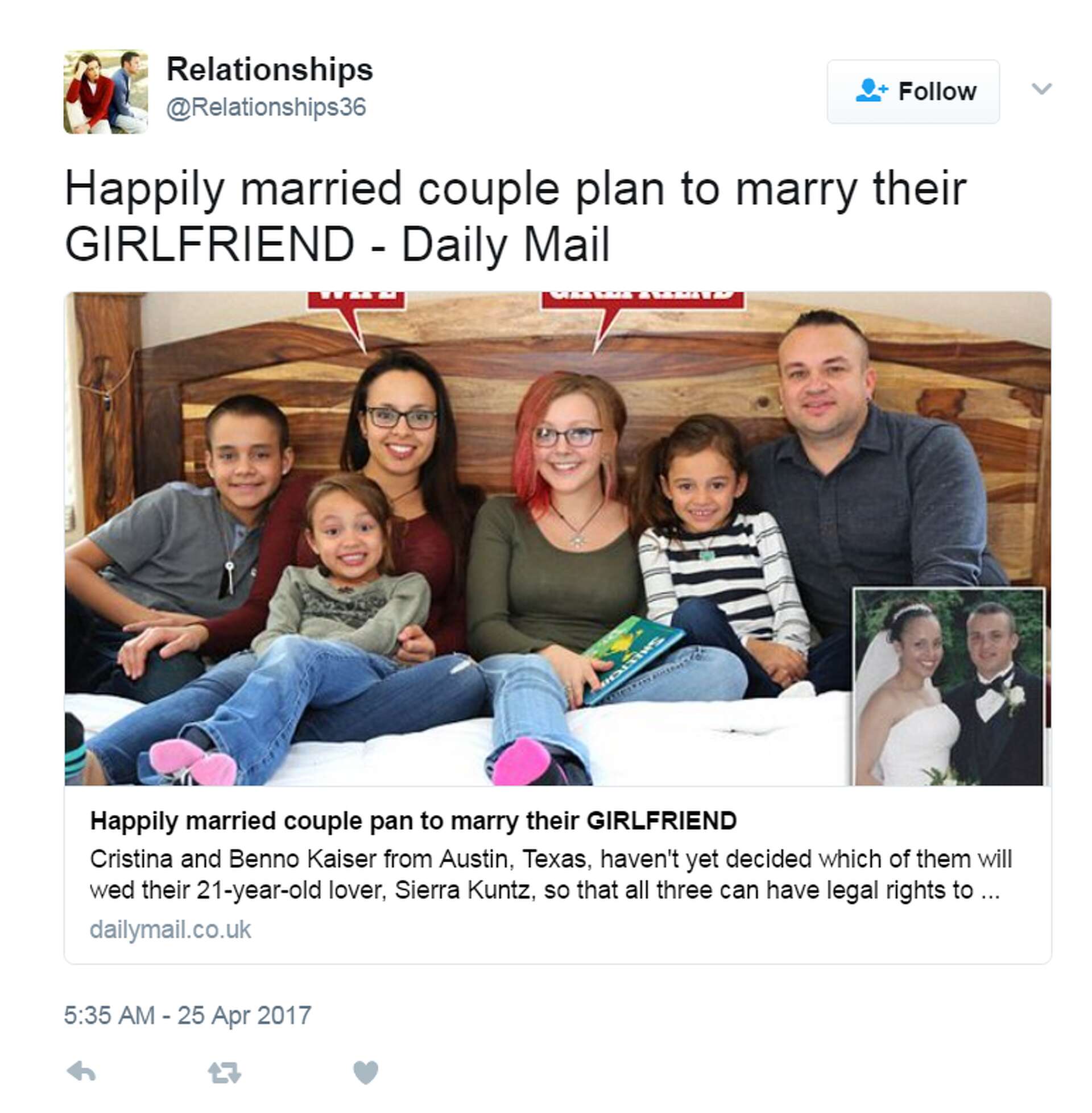 Austin couple who share girlfriend want three parents for their children