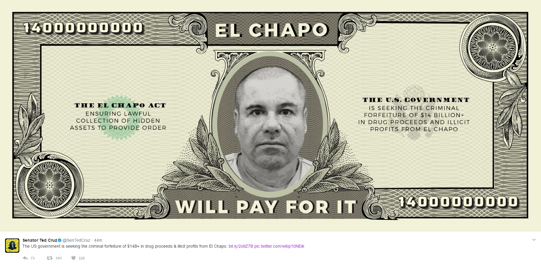 Ted Cruz's 'El Chapo' bill targets $14 billion in seized drug lord
