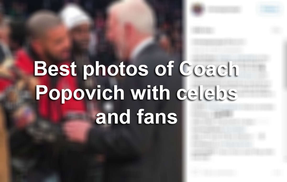 Keep clicking to see the photos of Spurs Coach Gregg Popovich with celebrities and fans.