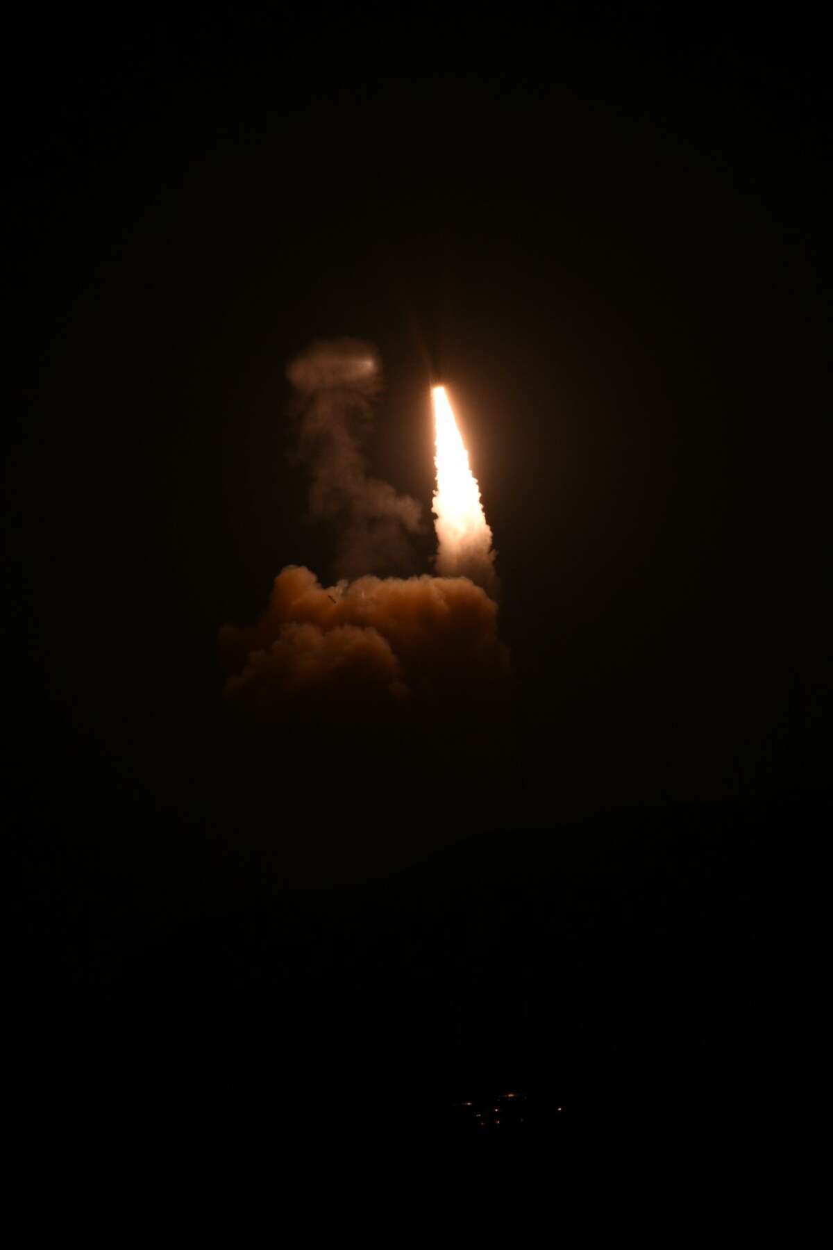 An unarmed Minuteman III intercontinental ballistic missile launches during an operational test at 12:03 a.m., PDT, April 26, from Vandenberg Air Force Base, Calif. The Minuteman system has been in service for 60 years. Through continuous upgrades, including new production versions, improved targeting systems, and enhanced accuracy, today's Minuteman system remains state-of-the art and is capable of meeting all modern challenges.