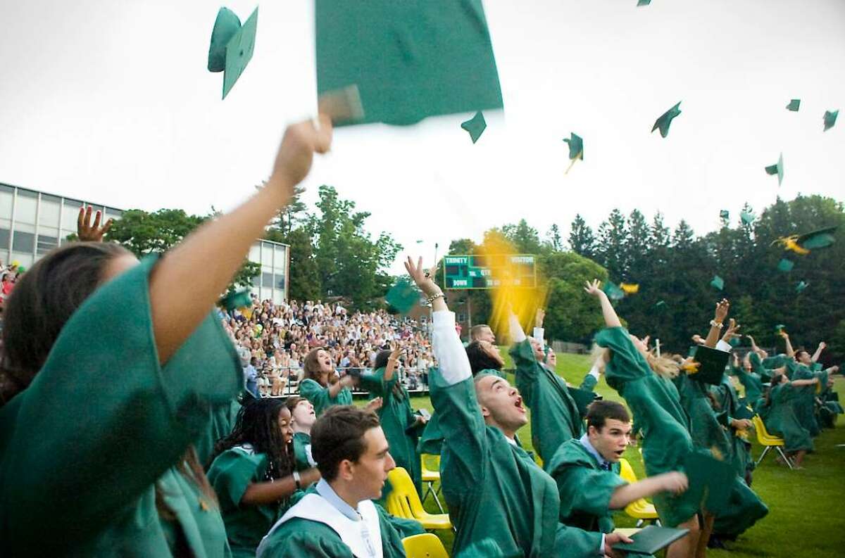 The 2010 graduating class of Trinity Catholic High School participates in the 2010 Commencement Exercises in Stamford, Conn. on Friday June 4, 2010.