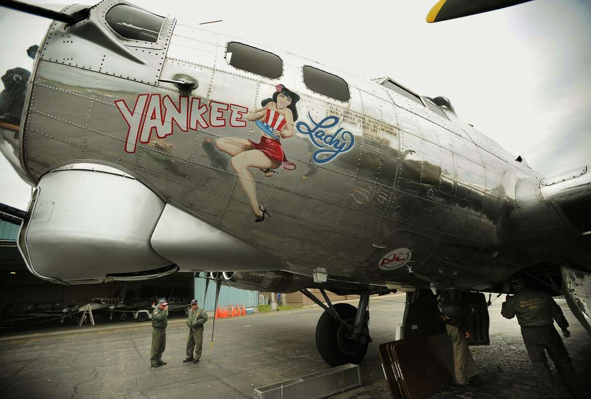 The World War Two B-17 bomber "Yankee Lady", based outside of Detroit, Michigan, visits Sikorsky Airport in Stratford, Conn. on Monday, May 18, 2015. It will again visit Sikorsky Airport on May 30-31, 2017.