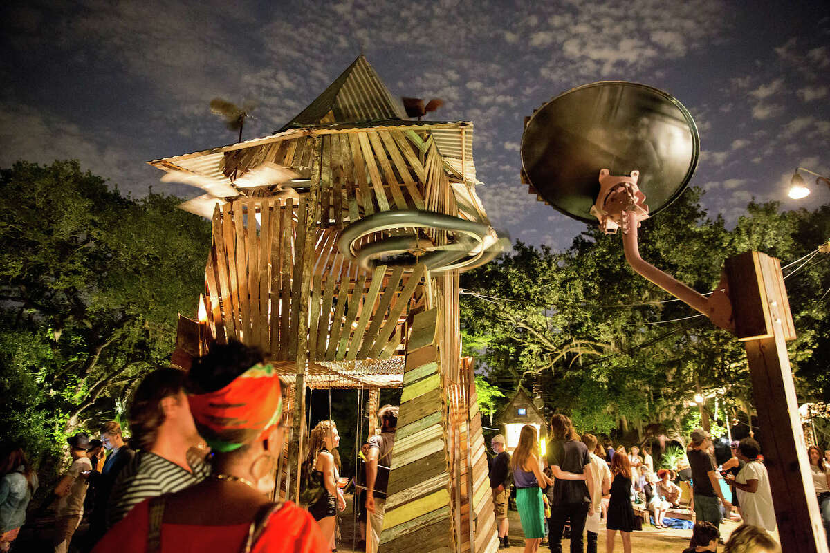 Music Box Village is an art installation and music venue that features artist-made interactive "musical houses" that can be used by the public or professional musicians. It is located in the Bywater neighborhood at 4557 N. Rampart, New Orleans