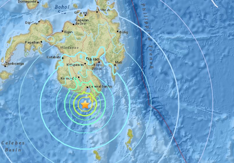 Magnitude 7 2 Earthquake Strikes South Of Davao Philippines Sfgate