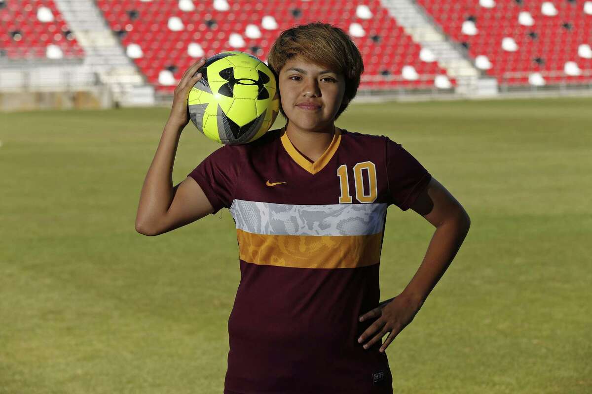 Harlandale’s Jazmin Baltazar, posing at Toyota Field, is a member of the 2017 Express-News All-Area Girls Soccer Super Team.