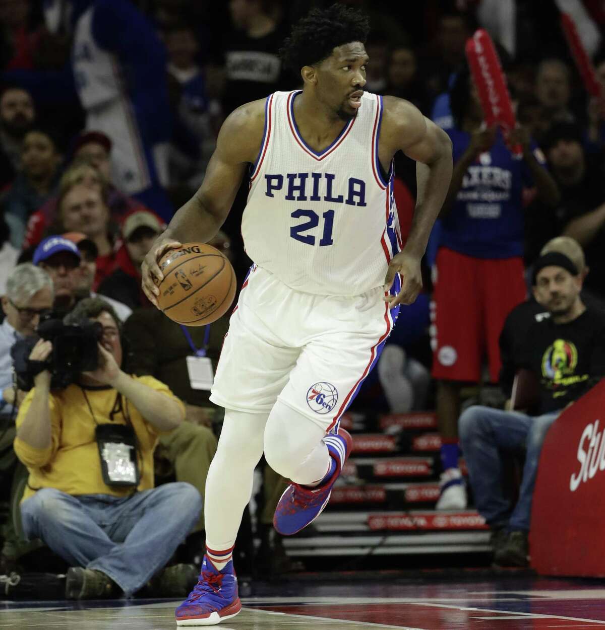 Philadelphia’s Joel Embiid is a top rookie of the year candidate despite limited playing time this past season.