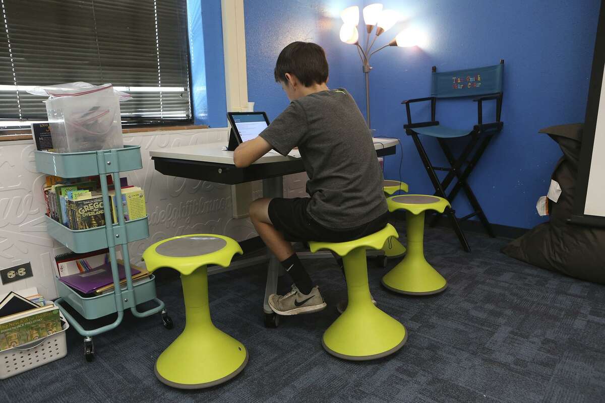 Wobbly stools and white boards could be standard in classrooms of the future as while working in Heather Smith's in fourth grade reading, writing and social studies class. The subjects are taught in what is called an "engaged" manner with electronic devices that lets kids learn at their own pace with a Google Classroom platform. Wheels are on furniture, lighting is controlled, and tables convert to whiteboards. Wobbly stools are used as well as bean bag chairs. Smith's engaged classroom is one of only 17 in the Alamo Heights District.