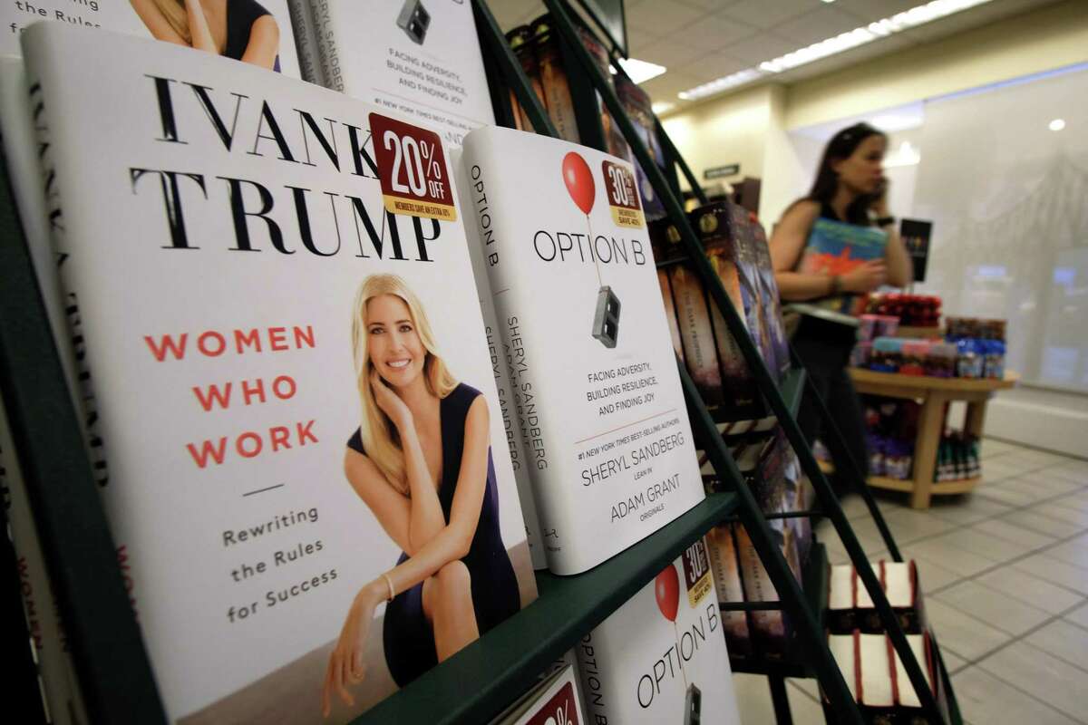 A woman walks past a shelf displaying Ivanka Trump’s book “Women Who Work: Rewriting the Rules for Success” at a Barnes and Noble bookstore in New York. Trump is donating the proceeds to charity and has opted not to do any publicity to avoid any suggestion that she is improperly using her White House platform.