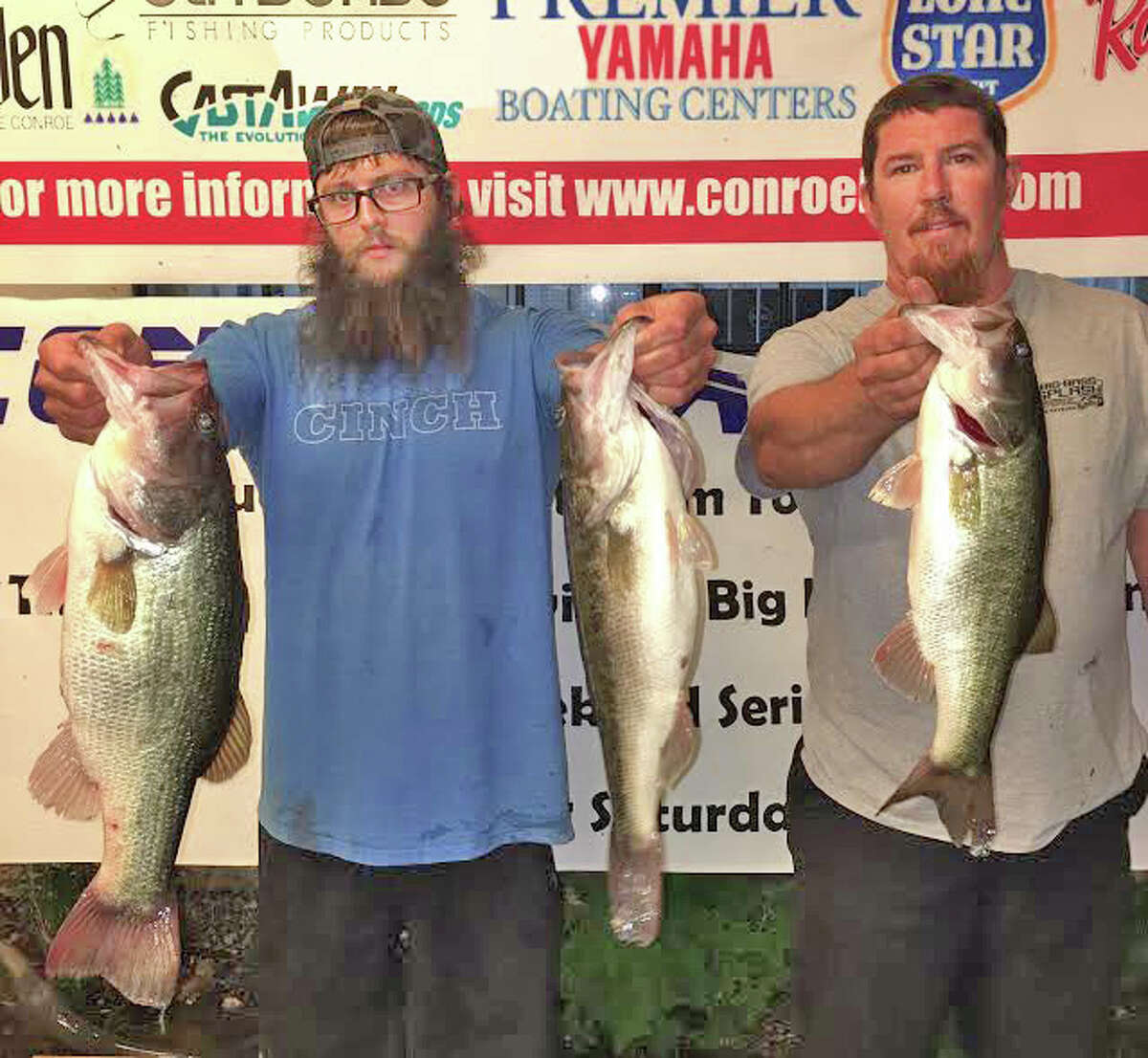 Brett Gage and Grant Rodgers came in first place in the CONROEBASS Tuesday Night Tournament with a weight of 15.18 pounds.