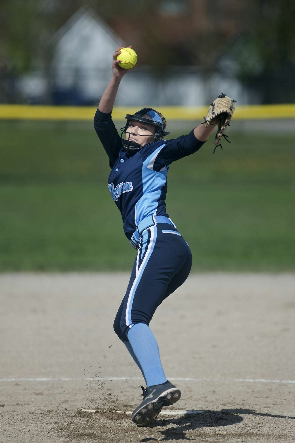 Meridian's Kaylee Lavack prepares to pitch in the first inning of the Wednesday afternoon game against Beaverton.