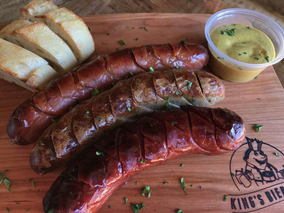 King's BierHaus is opening May 8 at 2044 E. TC Jester. It is owned by Hans and Philipp Sitter who also own King's Biergarten in Pearland. Shown: assorted sausages.