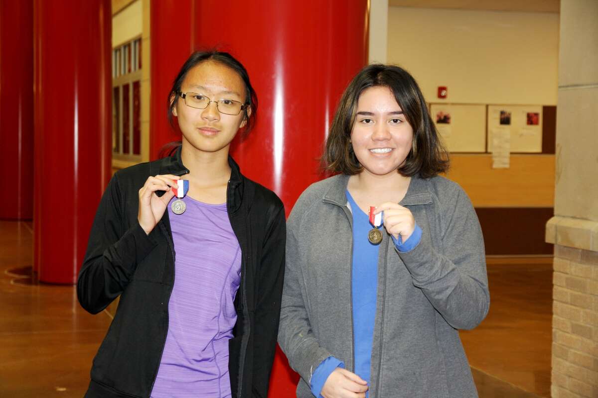 PHS art students Yingzhi “Carrie” Huang and Lucy Hernandez came home as state medalists following the 2017 State Visual Arts Scholastic Event (VASE) in San Antonio. They are shown displaying their regional medals.