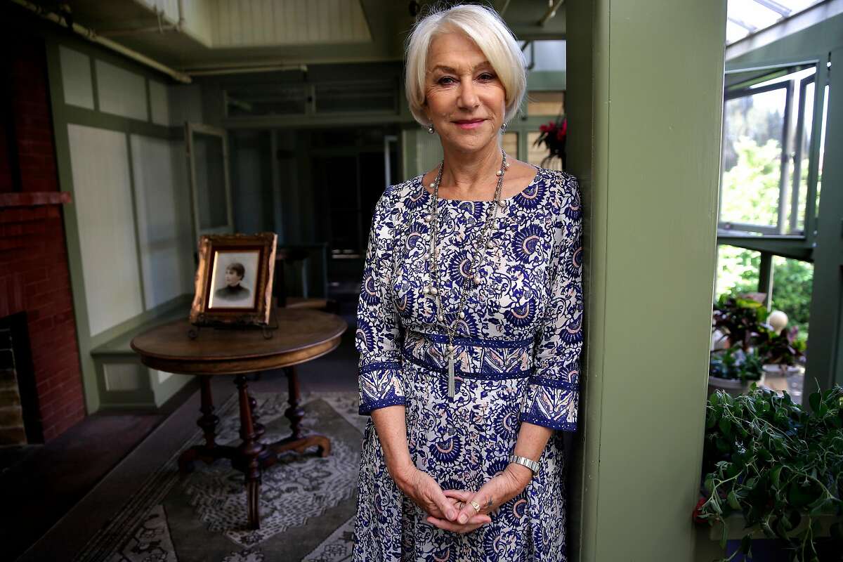 Actress Helen Mirren, who plays Sarah Winchester, poses for a portrait in the South Conservatory of the Winchester Mystery House, where the filming of "Winchester" is taking place, in San Jose, Ca., on Friday May 5, 2017.