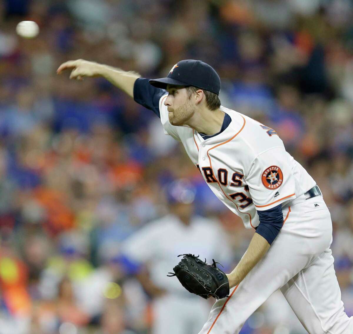 Houston Astros Collin McHugh pitches against the Chicago Cubs during game at Minute Maid Park Saturday, Sept. 10, 2016, in Houston. ( Melissa Phillip / Houston Chronicle )
