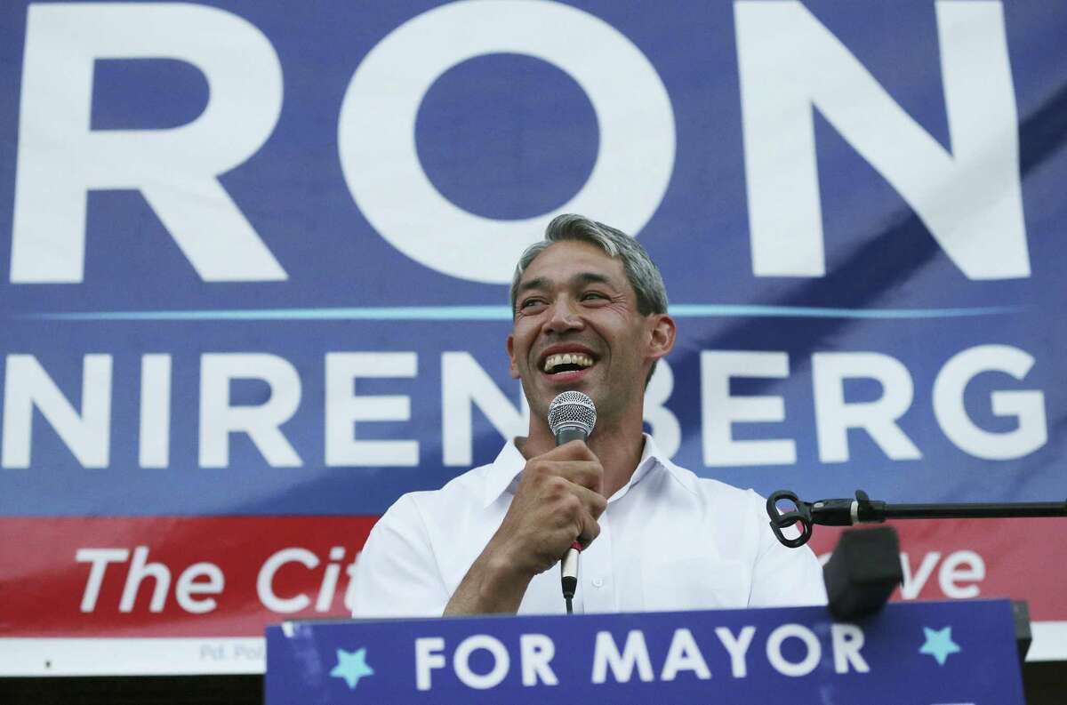 Ron Nirenberg celebrates a win at his campaign headquarters on May 6, 2017.