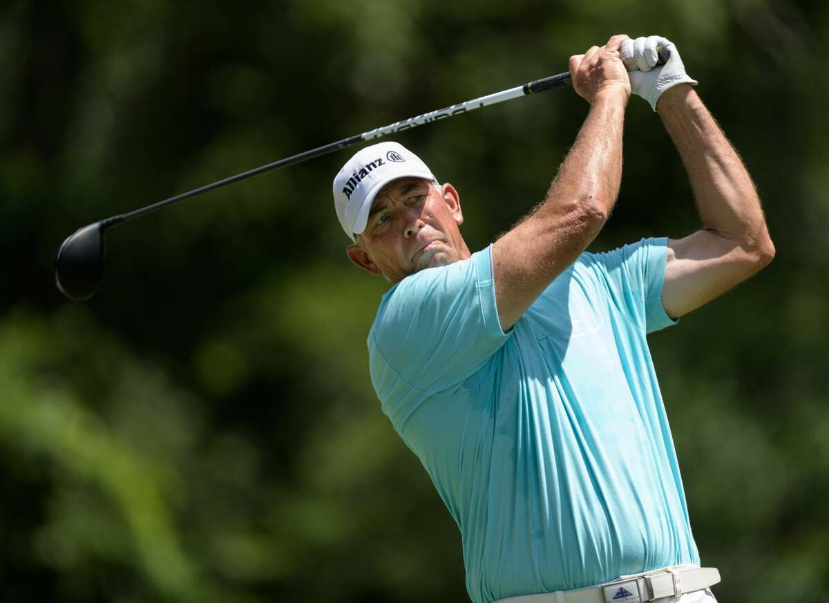 Tom Lehman teeing off from the 6th tee during the third round of the Insperity Invitational on Sunday, May 7, 2017 at The Woodlands Country Club Tournament Course in The Woodlands Texas.