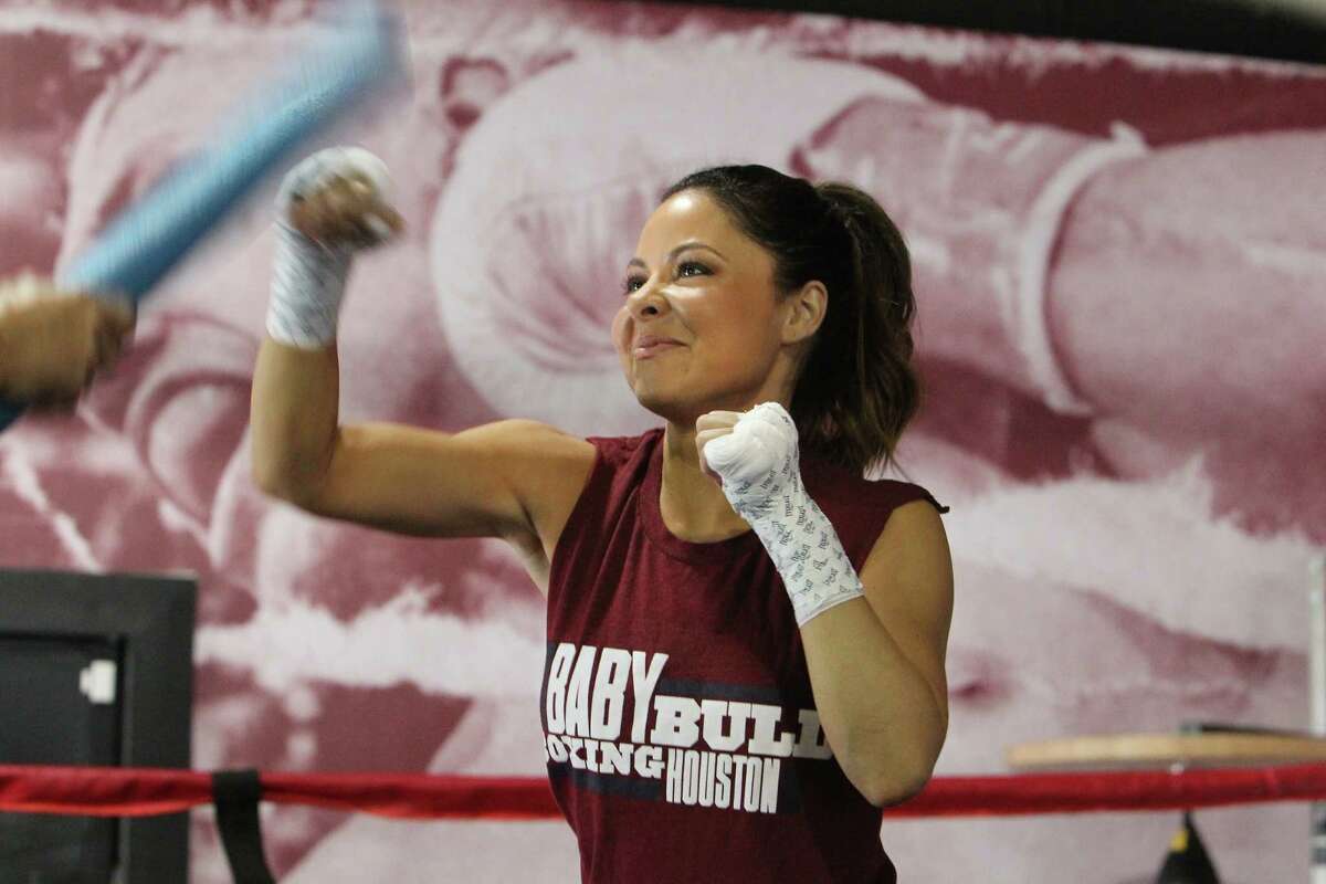 KPRC Channel 2's Jennifer Reyna works out in the ring.