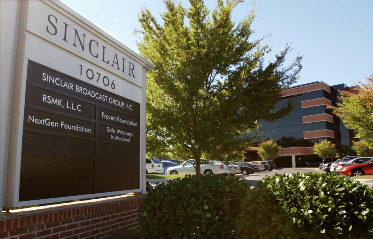 FILE - In this Tuesday, Oct. 12, 2004, file photo, Sinclair Broadcast Group, Inc.'s headquarters stands in Hunt Valley, Md. Sinclair Broadcast Group, one of the nation's largest local TV station operators, announced Monday, May 8, 2017, that it will pay about $3.9 billion for Tribune Media, adding more than 40 stations including KTLA in Los Angeles, WPIX in New York and WGN in Chicago. (AP Photo/Steve Ruark, File)