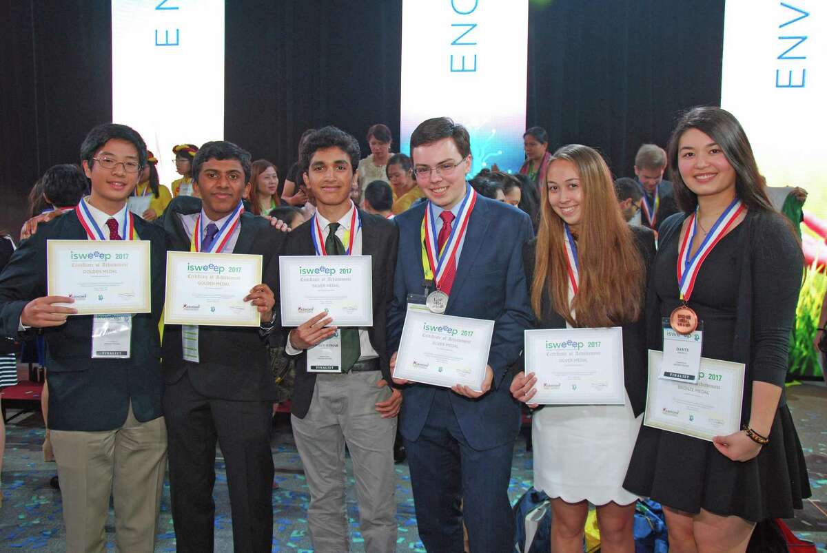 GHS students William Yin, Rahul Subramaniam, Sanju Sathish, Bennett Hawley, Sophia Chow and Dante Grace Minichetti all medaled at the 2017 ISWEEEP science competition in Houston, Texas.