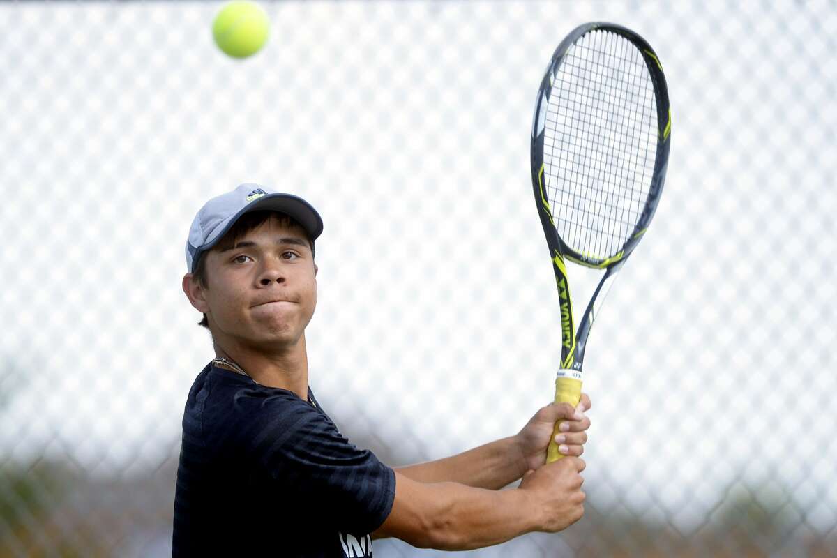 Grady junior Dominic Gibson photographed during practice May 9, 2017, at Bush Tennis Center. James Durbin/Reporter-Telegram