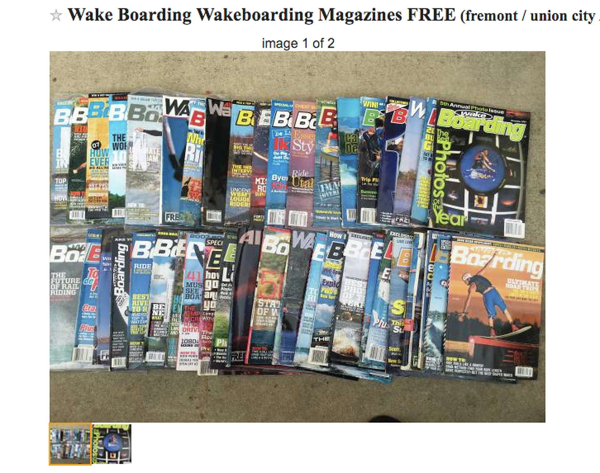 Free stuff you'd only find on Bay Area Craigslist