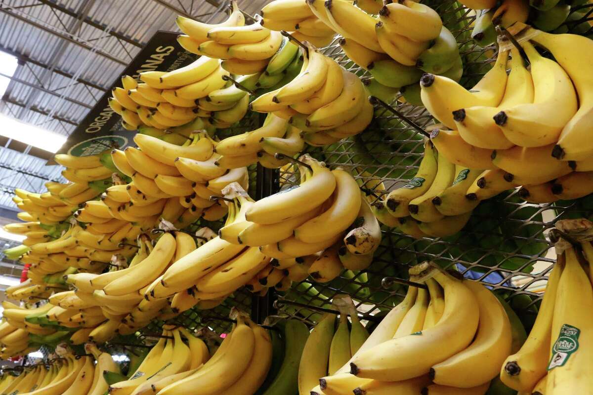 In this May 3, 2017, photo, organic bananas are displayed at a Whole Foods Market grocery store, in Upper Saint Clair, Pa. Whole Foods Market, which disrupted the supermarket business with its offerings of organic and natural foods, has been unsettled itself by the trends it helped make popular. (AP Photo/Gene J. Puskar)